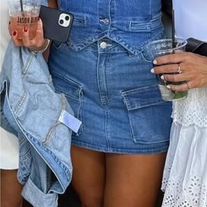 Pitaya jean skirt & strapless top set